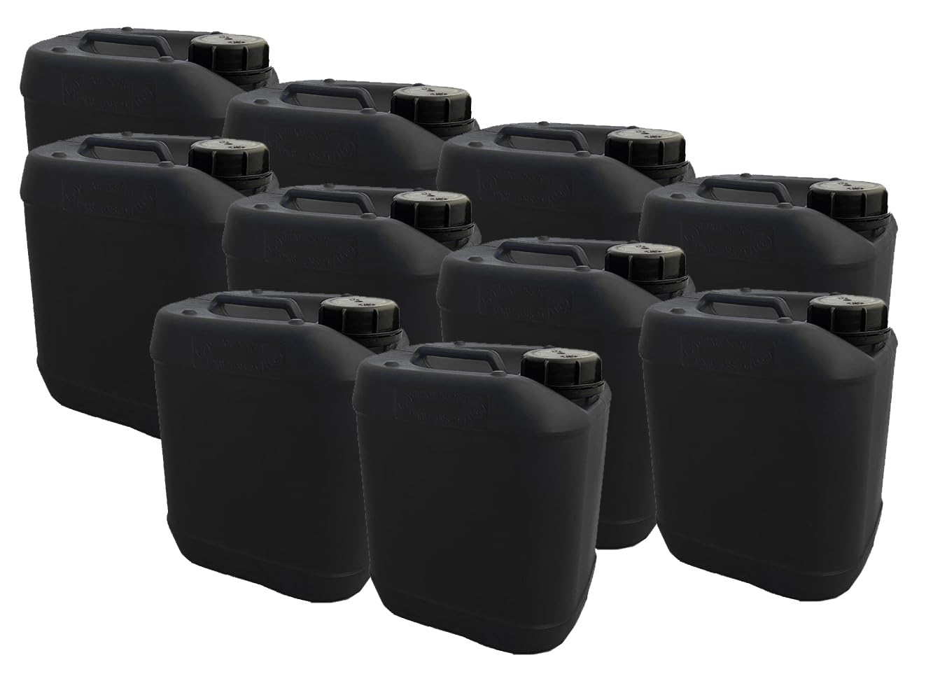 Style # 2 Black- 5 LT (1.32 Gal) Jerrican Din51, GE Style | Tamper Evident Screw Cap | UN Rated 3H1/X1.3/250 (X-RATED) | Perfect Container to Ship Chemicals & Liquids | HDPE Containers | Pack of 10