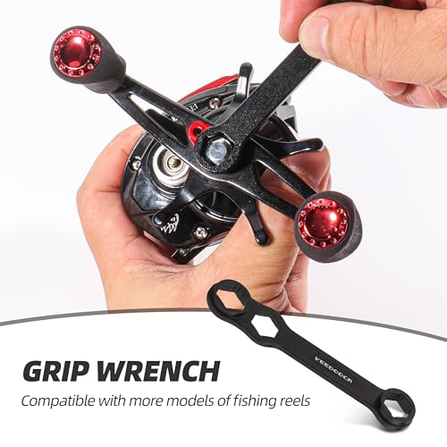 RUNCL 8-in-1 Fishing Reel Repair Kit – Bearing Puller, Magnetic Screwdriver, Wrench, Tweezers, Complete Reel Care Accessories – for Spinning & Baitcasting Reels