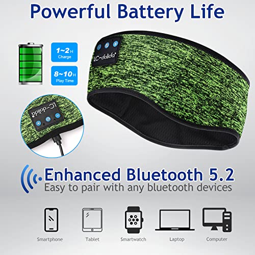 Image of LC-dolida Sleep Headphones Bluetooth Headband Sleeping Wireless Headband Headphones with Thin HD Stereo Speakers Perfect for Side Sleepers, Sport, Yoga, Travel