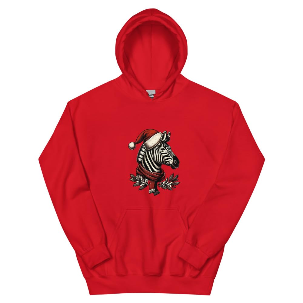 Sweat à capuche zèbre rouge taille S pour éviter le pull de Noël classique