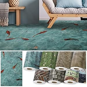 Floordirekt CV-Belag Moonlight 3D-effect, per meter, pvc-vloerbedekking, lengte op maat, met 3D-effect, 200 x 150 cm, koi