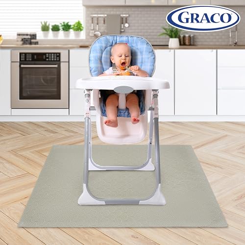Image of Graco Baby Disposable Splat Mats, 30 Sheets with Assorted Designs, 47 inch x 40 inch, Eco-Friendly Floor Protector for Mealtime, Home & Restaurant Use