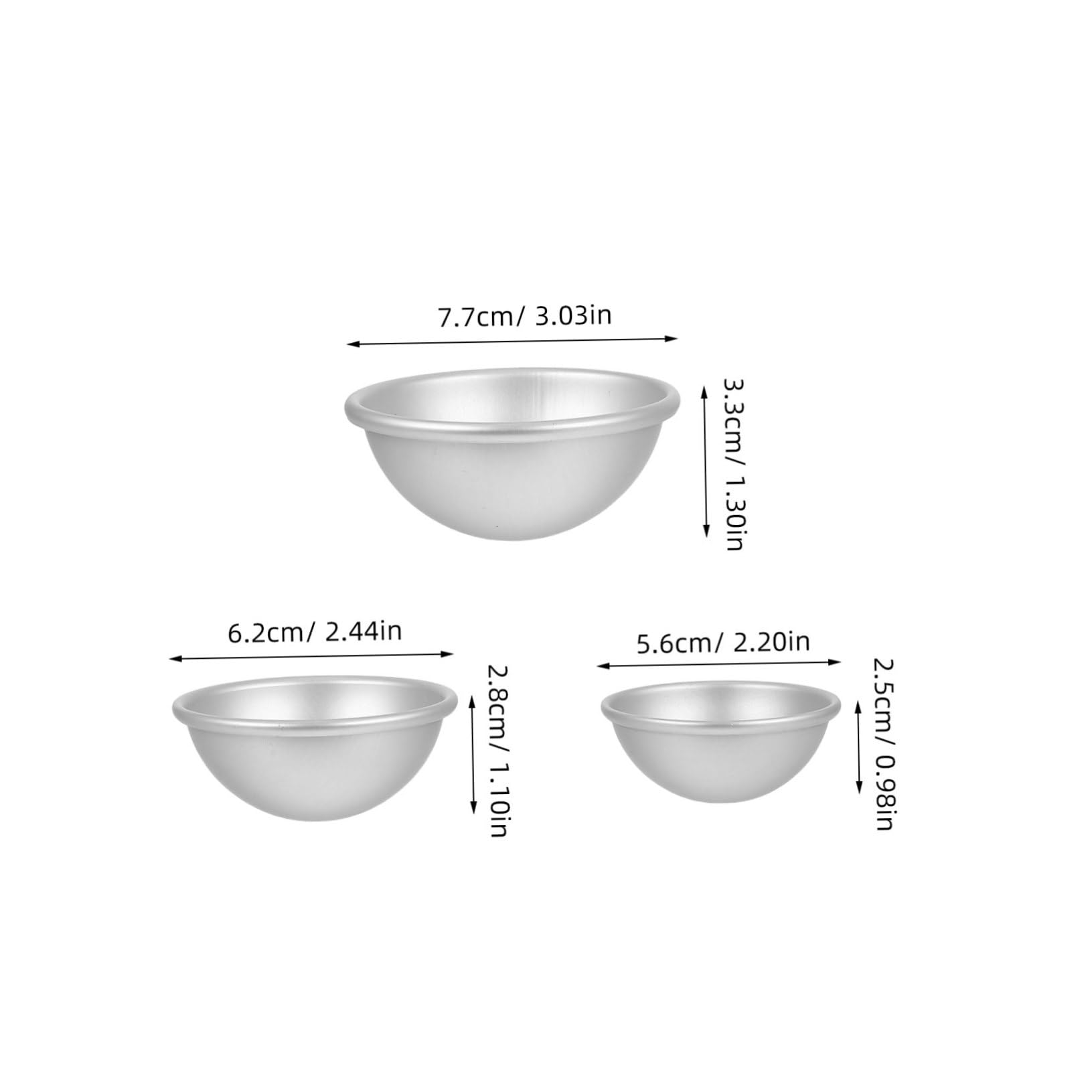 Unomor Home Dessert Making 3pcs Silicone Tiramisu Molds Semicircular for Baking Cooking