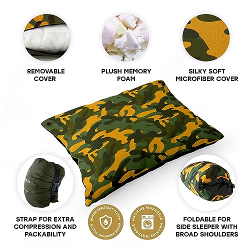 Camping-Pillow-Memory-Foam-Camp-Pillow-wMachine-Washable-Cover-Packable-Travel-Pillow-wPouch-Strap-Hammock-Pillow-Hiking-Pillow-Backpacking-Gear-Camping-Accessories