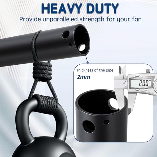 Image of 12 Inch Ceiling Fan Downrod with UL Wires, Matte Black, 1-Inch Diameter, Unthreaded