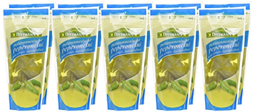Feinkost Dittmann Peloponnesische Peperoncini mild-pikant handgepflückt, 10er Pack (10 x 250 g) – Bild 5