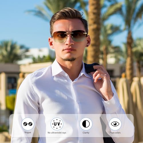 Stylish Frameless Square Gradient Lens Fashion Lightweight Sunglasses3