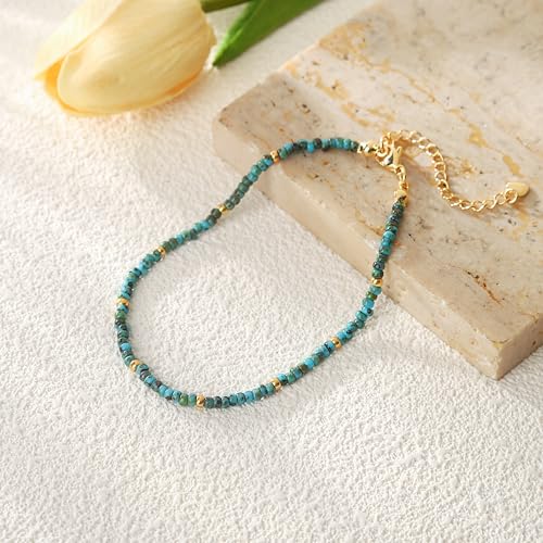 Image of Starain Small Bead Anklets for Women Beach Foot Ankle Bracelet Cute Colorful Boho Beaded Anklets 8 inches