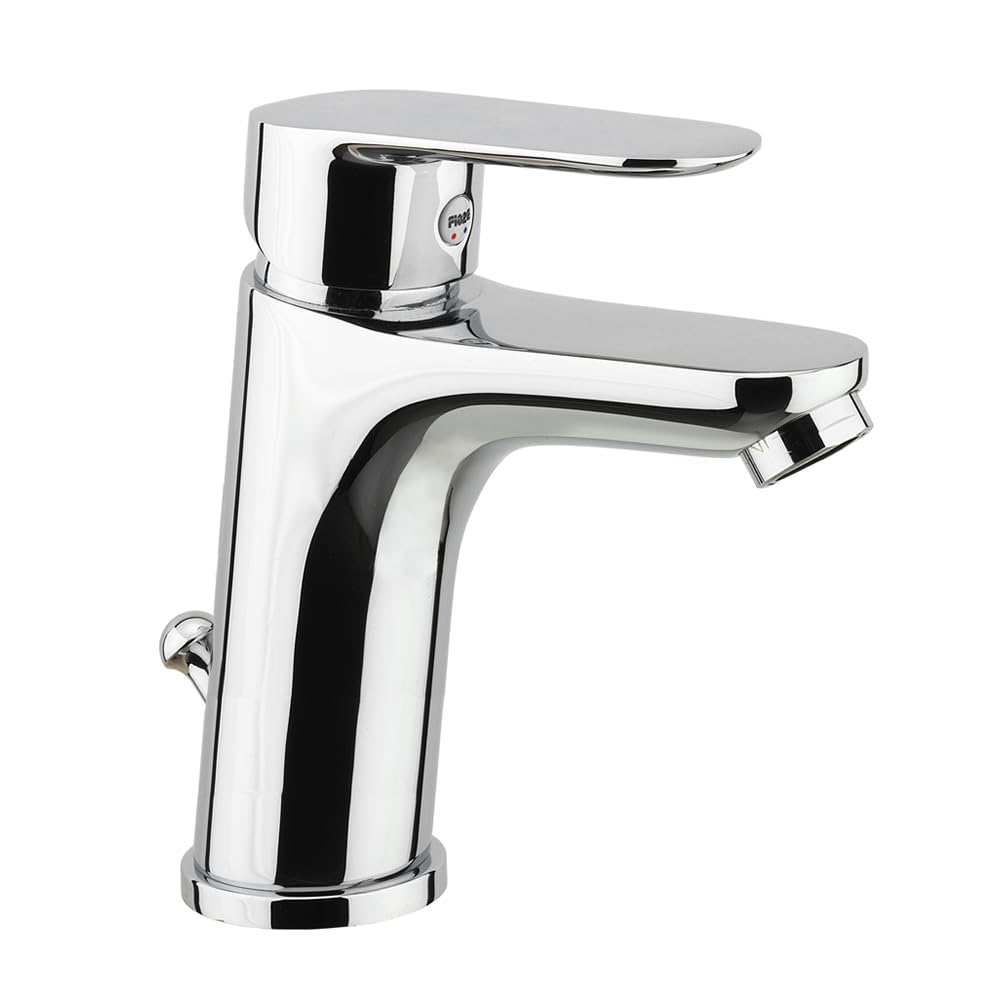 FioreBathroom Fixtures Single Lever Washbasin Mixer/Faucet with 1”1/4 Automatic Pop Up Waste, Flexible Hose 50cm X 1/2”, Chrome Finish | Model-Kevon | 7 Years Warranty