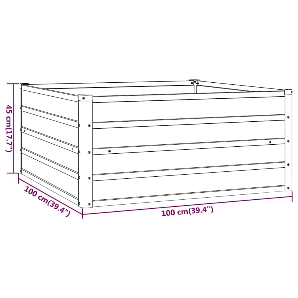 Hochbeet aus Cortenstahl rostig 100x100x45 cm wetterfestes Pflanzgefäß für Gemüse, Kräuter, Blumen, Balkonkasten, Robustes, modernes Outdoor Hochbeet mit offenem Boden und sicherer
