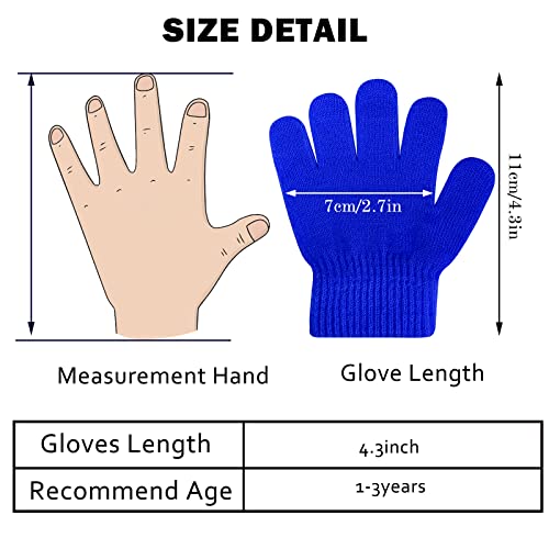 Image of ONESING 6 Pair Baby Gloves Toddler Gloves Toddler Winter Gloves Kids Gloves Winter Stretchy Knit Gloves for Kids Boys Girls
