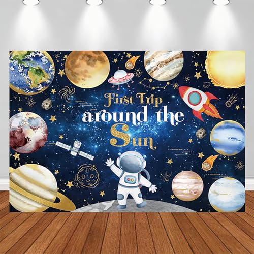 Fondo para fiesta temática espacio 210 x 150 cm miniatura 1