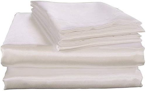 Miniatura 3 de Rich Linen - Juego de sábanas de satén de seda con bolsillo profundo de 18 pulgadas, juego de sábanas de 6 piezas, juego de sábanas y fundas de
