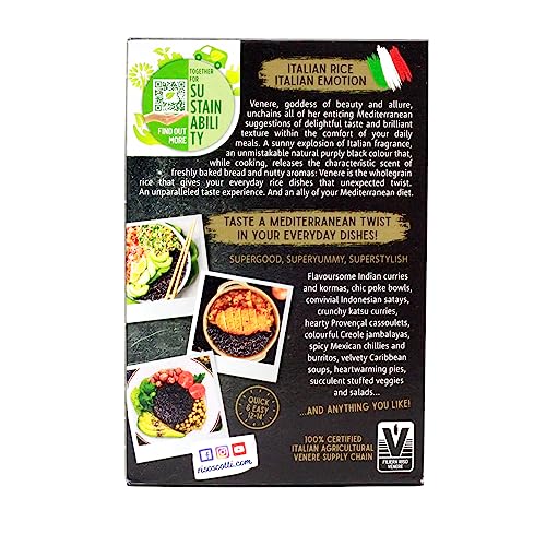 Image of Riso Scotti Venere Wholegrain Black Rice, Product of Italy, Vacuum Packed, 17.6 oz ℮ 1.1 lb ℮ 500 g
