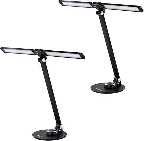 NUNET Paquete de 2 lámparas LED de escritorio para oficina en casa, lámpara de piano para piano vertical, lámparas de escritorio de aluminio