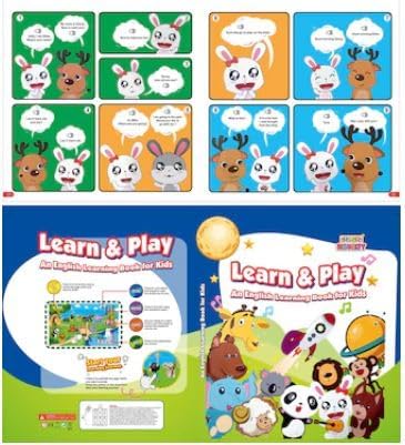 Image of Braintatsic Learn & Play English Learning Book for Kids | Early Education Book with Colorful Pictures & Fun Activities | Vocabulary, Letters & Basic Words | Preschool & Toddler Learning Toy