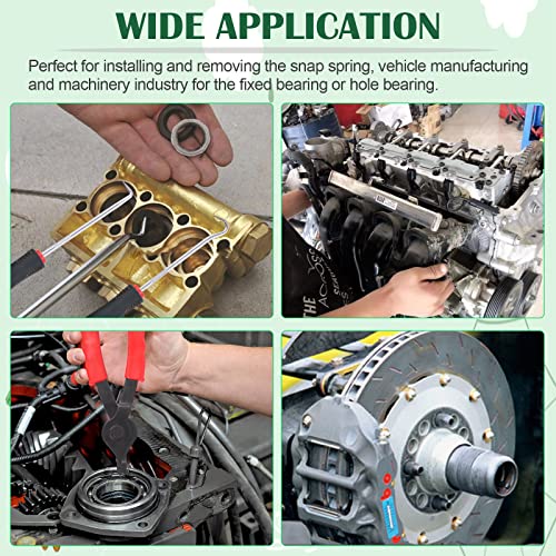 Keadic 224 peças de alicates internos externos com 10 tamanhos de anel de retenção, conjunto sortido