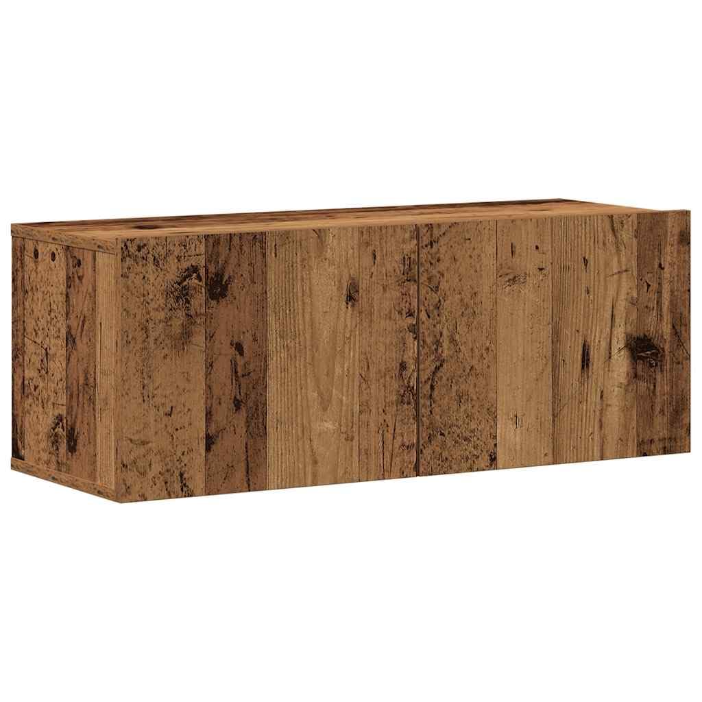 Juego de muebles de pared de 8 piezas en madera vieja de material a base de madera, estilo elegante y moderno con gran espacio de almacenamiento.