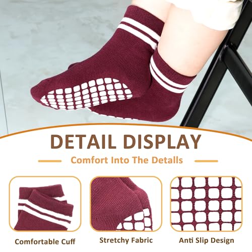 Tphon Toddler Socks, Baby Non Slip Socks for Boys Girls 12 Pairs Kids Infants Children Sock 6M-10Years2