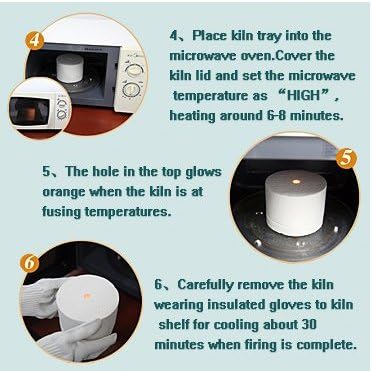 Miniatura 6 de Pequeños kits de horno de microondas 10 unids Set de fusión de vidrio para herramientas de fabricación de joyas