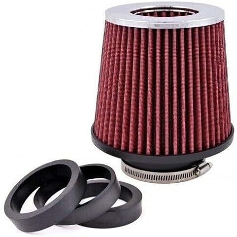 flexzon Universal Car Sport Cone Red Air Filter Cone Induction Kit High Power 150 mm Cover