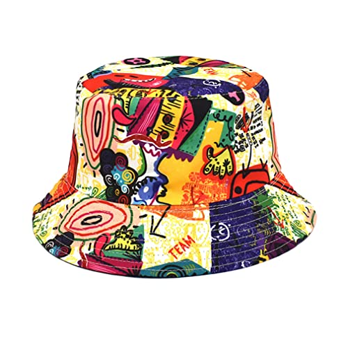 Image of Quanhaigou Bucket Hat for Men Women,Packable Reversible Printed Sun Hats,Fisherman Outdoor Summer Travel Hiking Beach Caps
