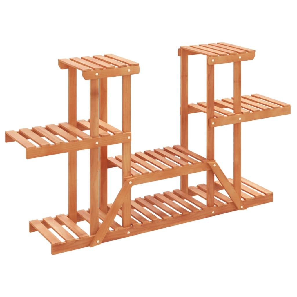 Supporto per fiori, 110 x 25 x 73 cm, in legno massello di abete | Design simmetrico, robusto legno di abete, per soggiorno, balcone, terrazza, supporto da parete incluso