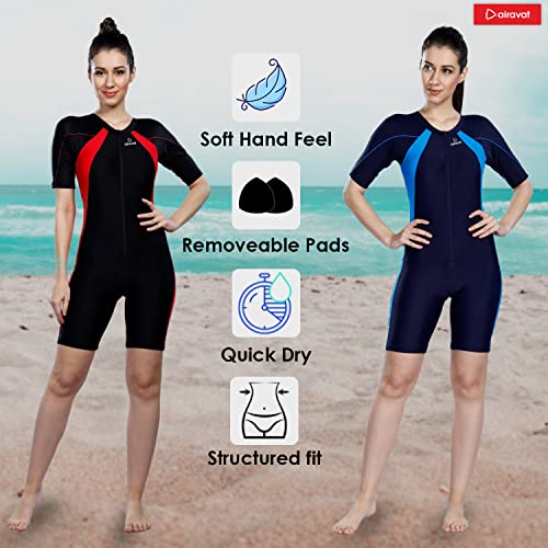 Image of AIRAVAT Fontus 5005 Women's Swim Wear with Stretchable Fabric, High Level of Uv Protection, Comfort and Flexibile (XX-Large, Blue)