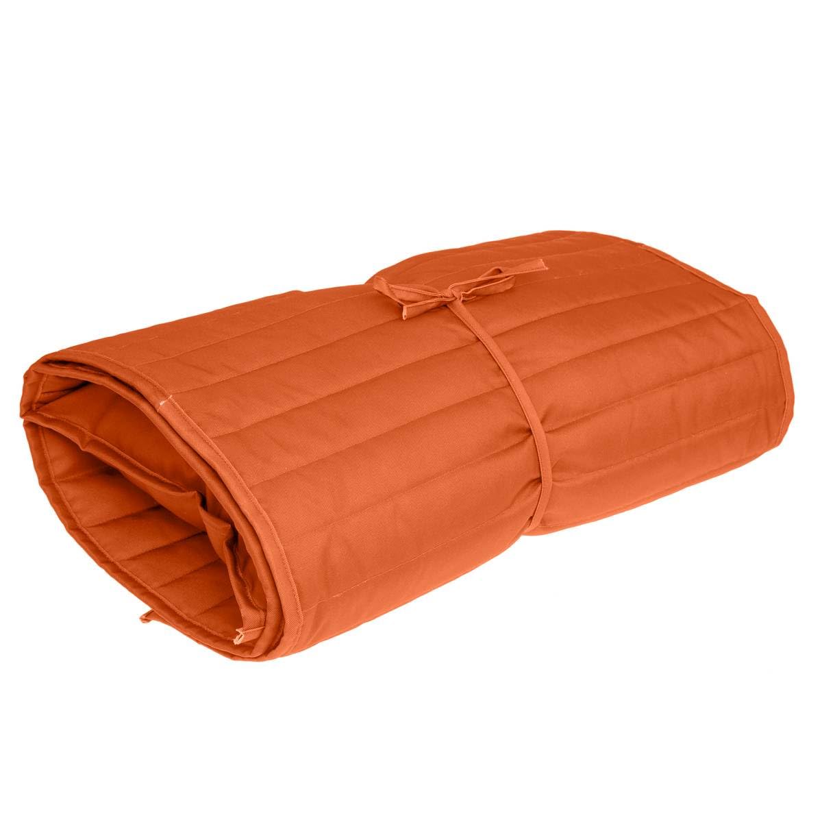 Coussin De Transat Hespéride Enroulable - Tissu Polyester Ambre - 180x60cm - Gamme Adiya
