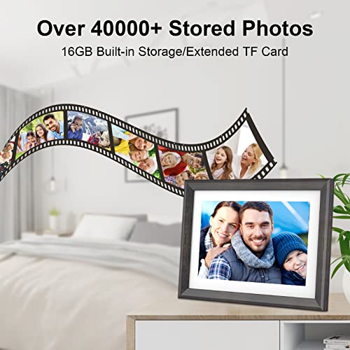 Image of Frameo Digital Photo Frame WiFi 10.1 Inch IPS Touchscreen HD Display, 16GB Memory, Automatic Rotation, Easy Setup for Sharing Photos or Videos via Frameo App