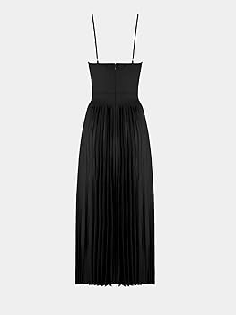 black dress with pleats Pleats Please Issey Miyake Basics Dress in Black Curated at Jake and Jones