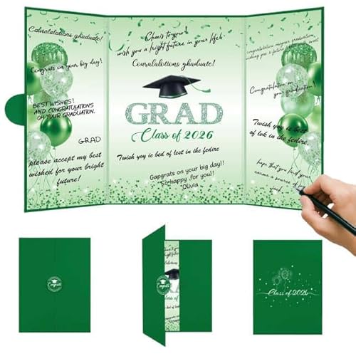 Actilize 2026 Graduation Guest Book Green, Class of 2026 Congrats Grad Guestbook for High School & College Graduation Party, Keepsake Sign-in Book