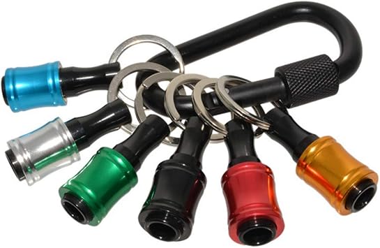 1/4inch Hex Shank Aluminum Alloy Screwdriver Bits Holder Extension Bar Drill Screw Adapter Change Keychain Portable