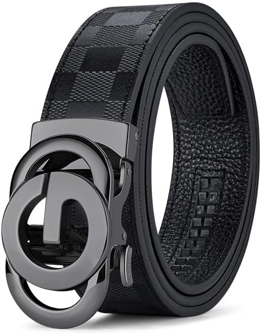 VANNANBA Mens Ratchet Belts Genuine Leather Belt Designer Belts Business Casual Fashion Dress Automatic Buckle with Gift Box - Image 2