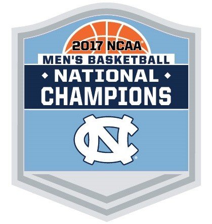 Elite Fan Shop North Carolina Tar Heels 2017 National Basketball Champs Pin - Blue