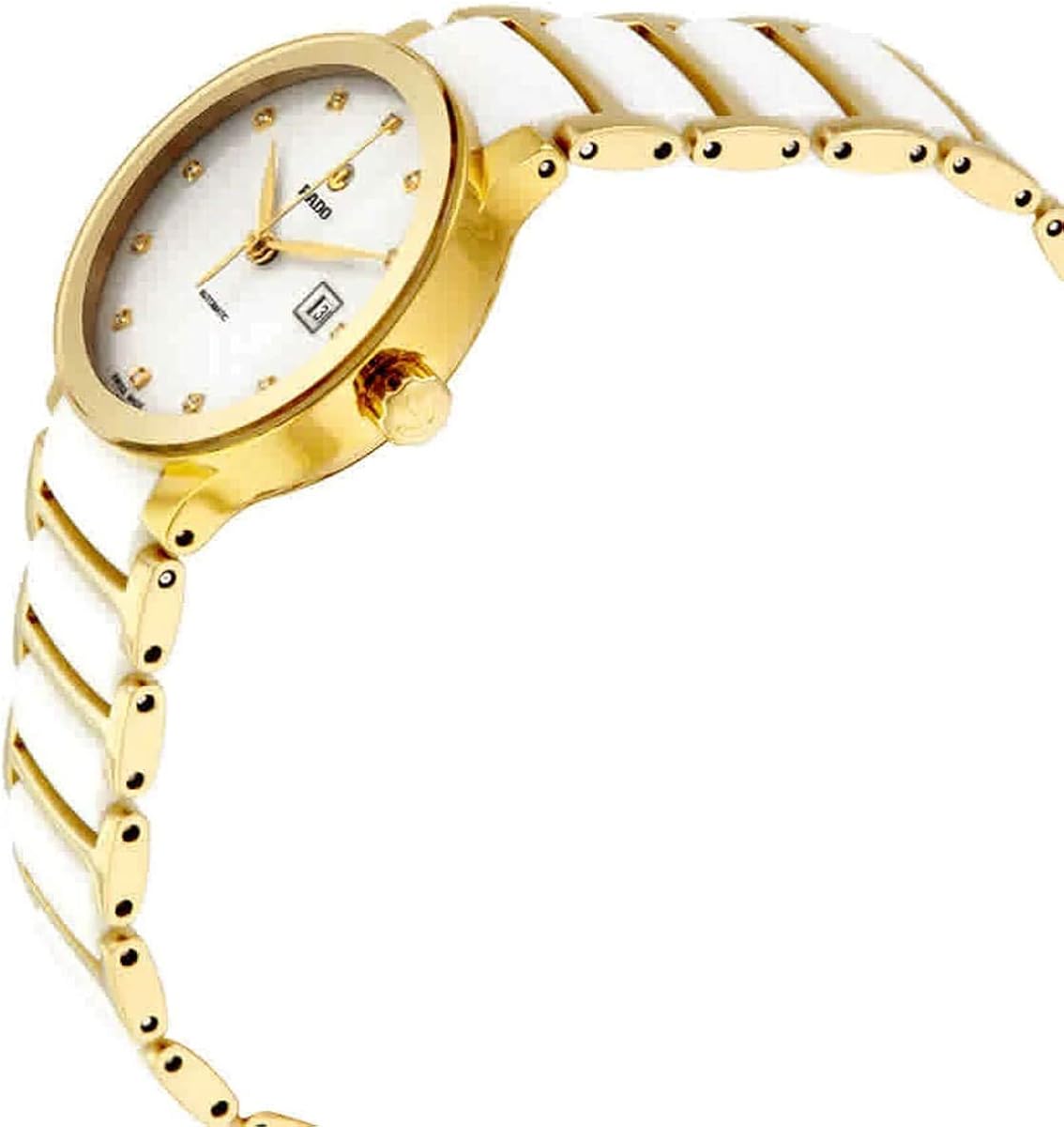 Vista 3 de Rado Reloj automático de las señoras del dial del diamante blanco de Centrix R30080752, Blanco, Moderno