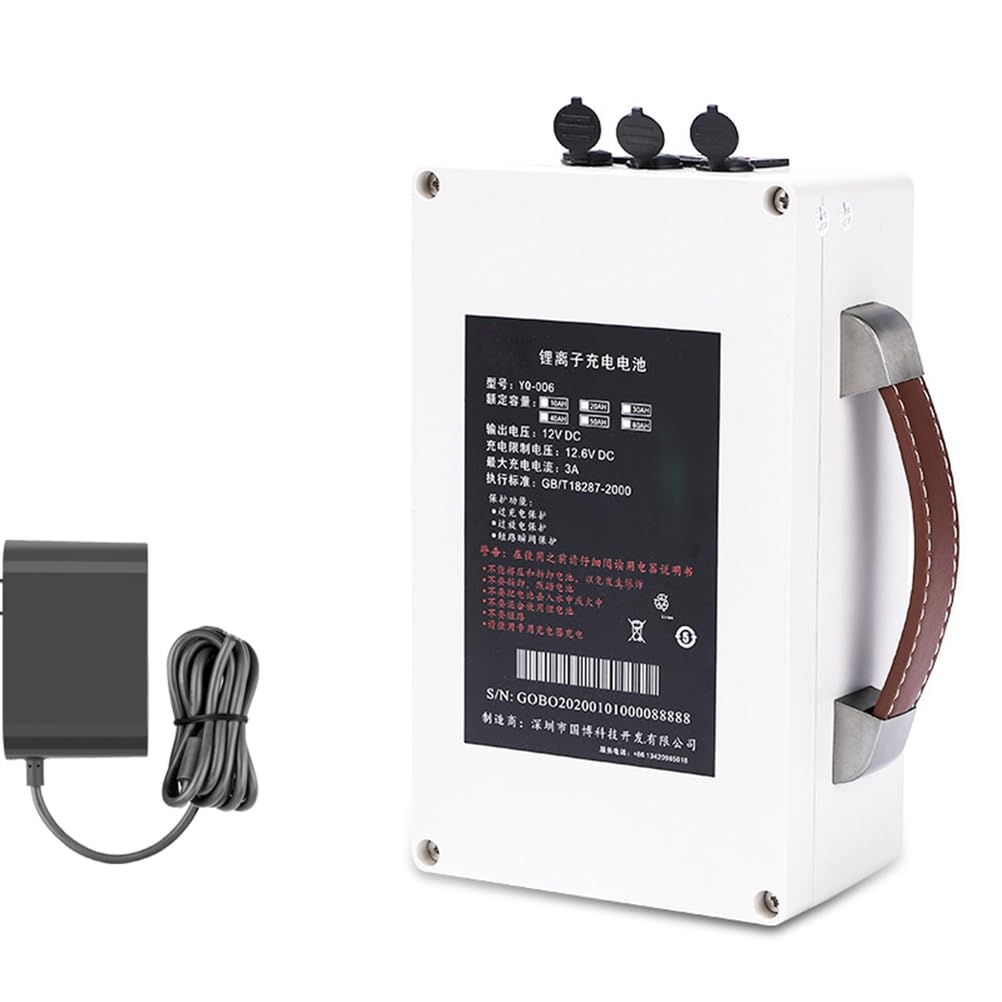 12 V 10 Ah 20 Ah 30 Ah 40 Ah 50 Ah 60 Ah Akumulator litowo-jonowy 12 V Bank zasilania awaryjnego do monitorowania oświetlenia wędkarskiego Echosondy z ładowarką
