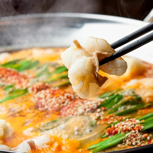 完全無添加 旨辛味 博多名物 国産牛もつ レシピ付き 特製旨辛だれ お取り寄せ もつ鍋セット 2人前 うどん麺 [小腸/スープ/うどん麺/調合味噌/辛だれ/ごま/唐辛子]