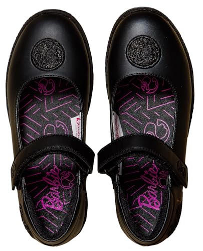 Barbie Girls School Shoes Black UK 2