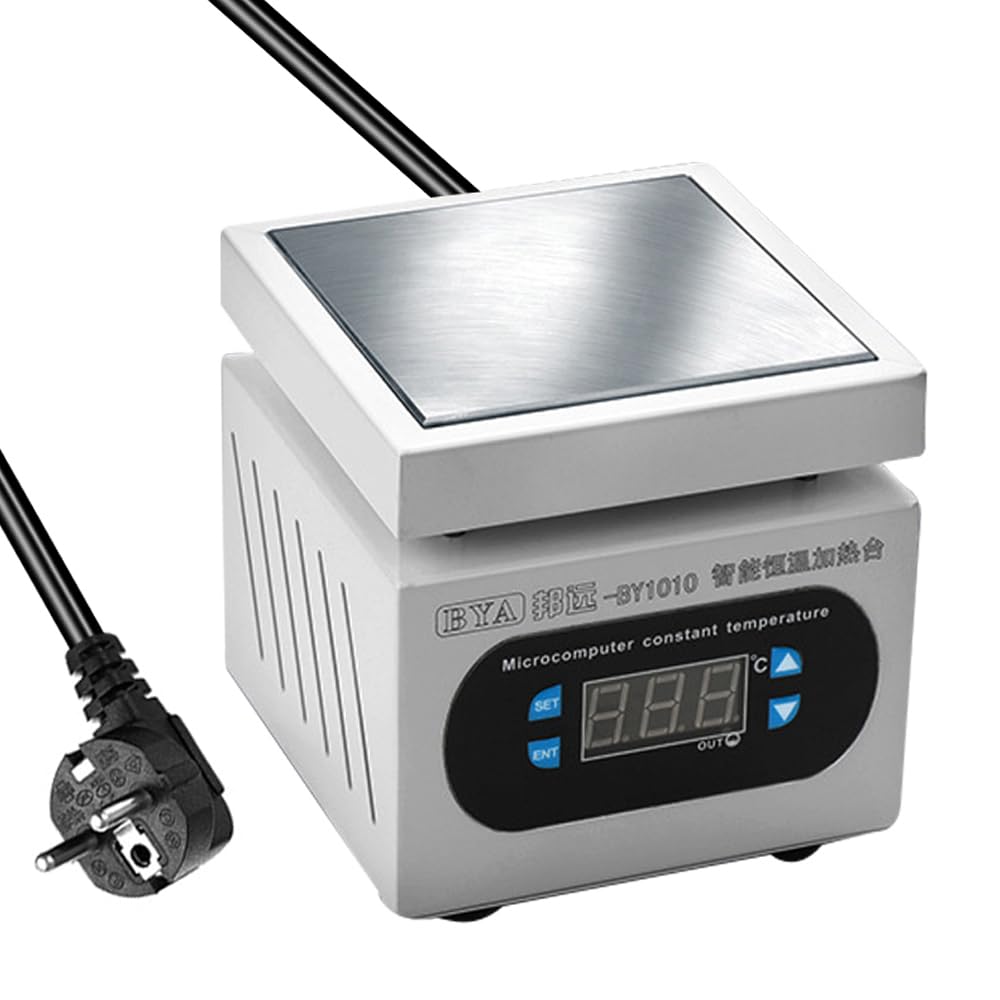 Hot Plate HUIOP Estación de calentamiento de placa de aluminio Plataforma de precalentamiento de mesa de placa caliente electrónica 0-400 ℃ para plantación de BGA Placa de circuito impreso Reparacione