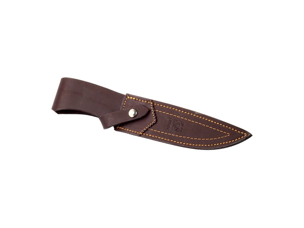 joker Coltello da caccia Tigre con manico e lama in ulivo 17 cm e spessore di 3,5 mm, contiene custodia in pelle, CO37, per la pesca, la caccia, l'escursionismo, il campeggio