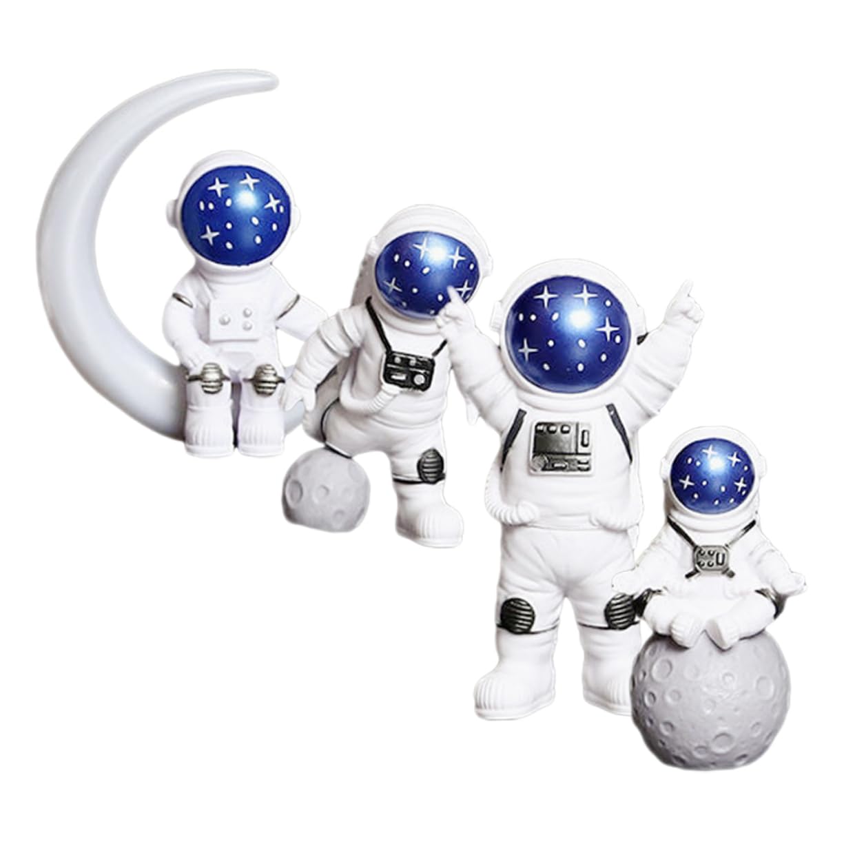 Cabilock 4 Juegos De Estatua De Astronauta Modelo Delicada Figura De Astronauta Adorno De Decoración De Astronauta De Escritorio Estatuas De Astronauta Figuras De Astronauta De