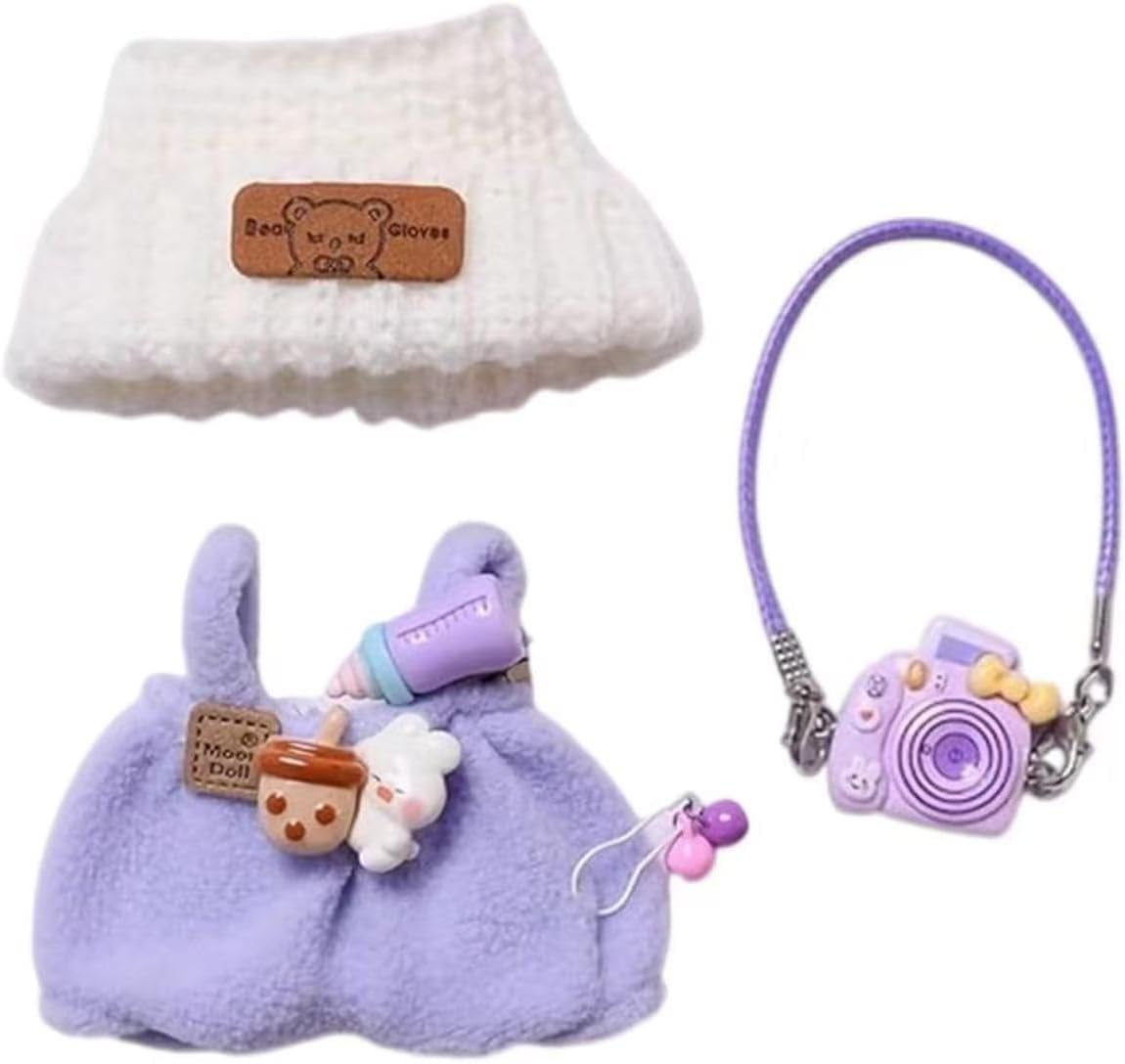 Clothes for Labubu, Cute Clothes Set for 17cm Dolls, Exquisite Accessories for Labubu