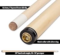 Vista 4 de Athena ATH11 Pool/Billiards Cue -Onlay of Roses On Natural Stained Maple