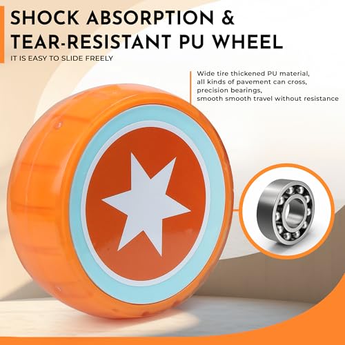 Image of 3 Wheel Kids Scooter with Foldable Seat | Adjustable Handlebar | PU LED Wheels | Light & Music Deck | Sit & Stand Kick Scooter for Boys & Girls 3-14 Years (Green & Orange)