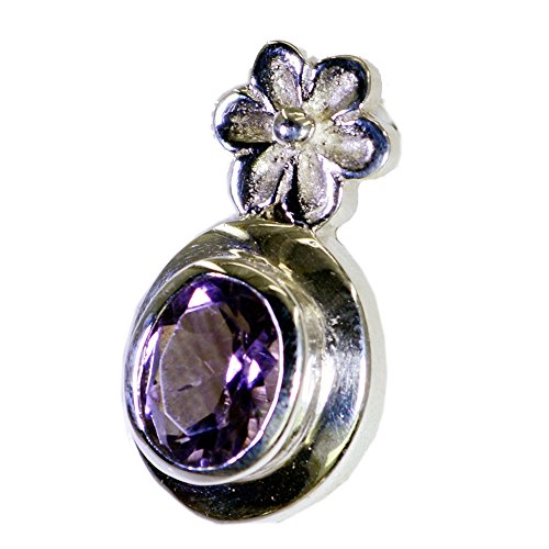 Pendentif améthyste naturelle et argent 925 forme ovale collier femme