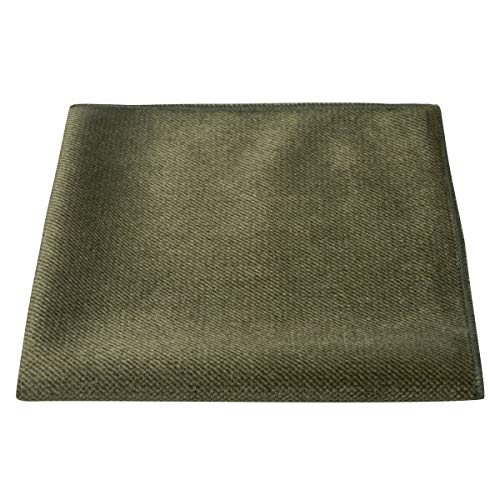 Luxury Olive Green Textured Velvet Pocket Square, Handkerchief