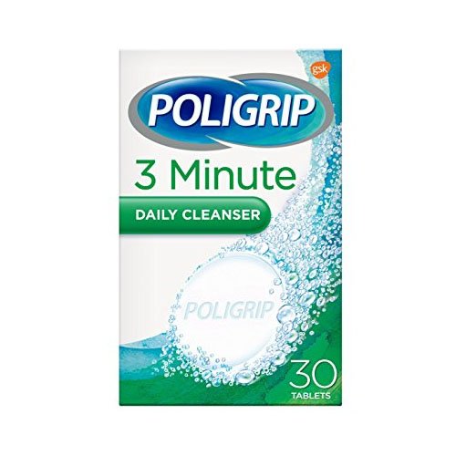 Dentadura De Poligrip 3 Min Ultra Limpiador Pastillas - Paquete con 30 pastillas
