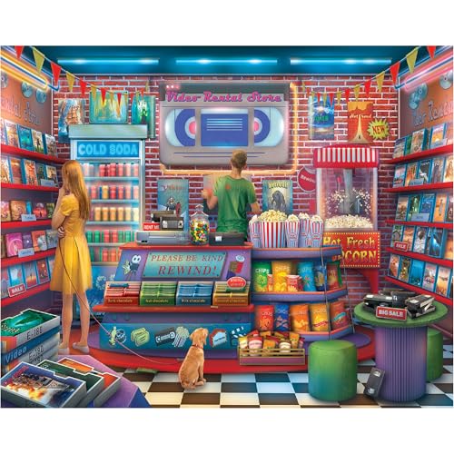 White Mountain Rompecabezas de 1000 Piezas Divertido y Nostálgico, Tienda de Alquiler de Videos | Piezas Grandes, Regalo para Adultos y Familia, 24"x30" miniatura 1