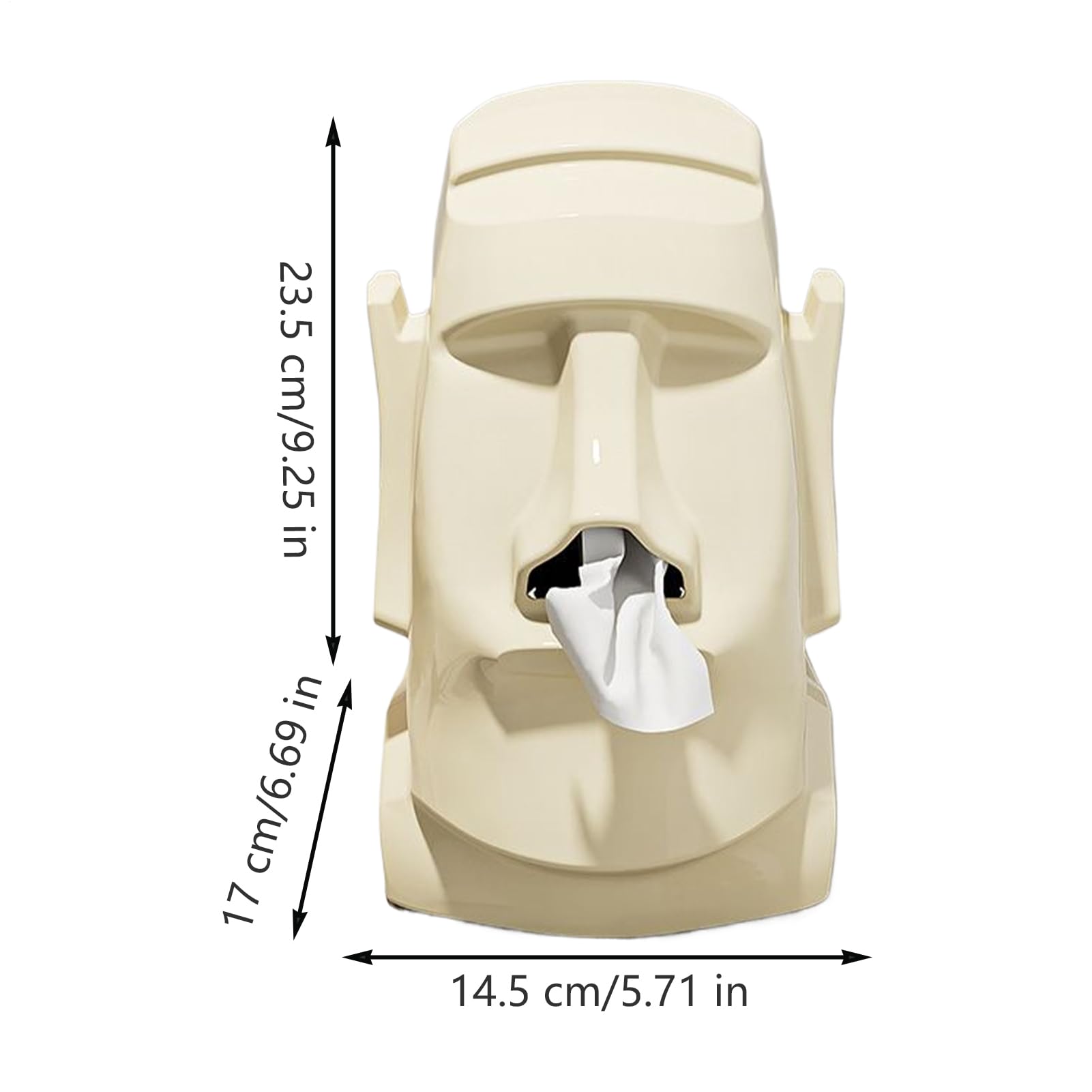 Tissue Box Holder, Creative Tissue Boxes, 9.25x6.69x5.71 Inches Compact Freestanding Dispenser Organizer, Farmhouse Decor for Home Bathroom Kitchen, Bedside Tables, White